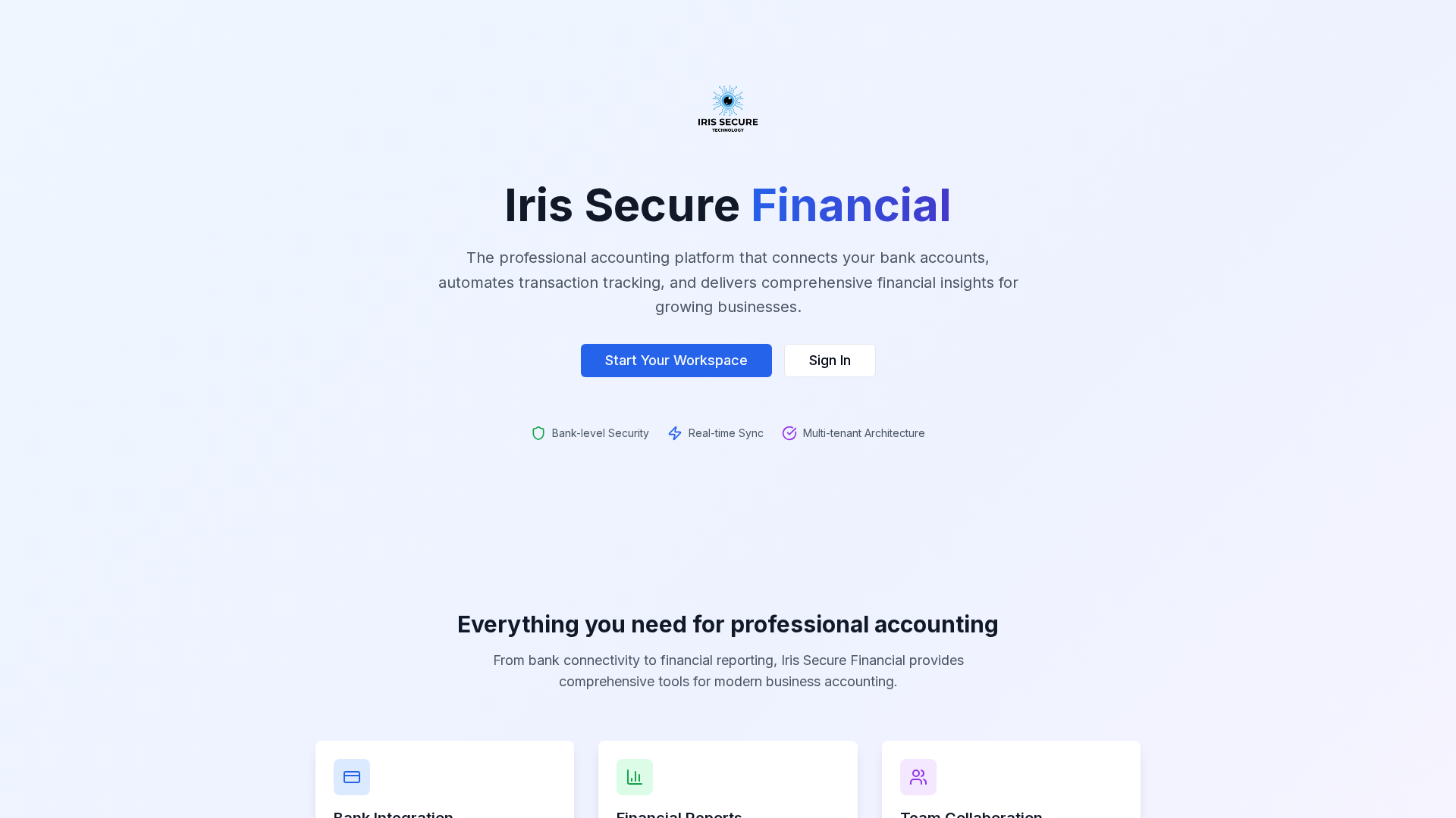 Iris Financial - Professional Accounting Platform